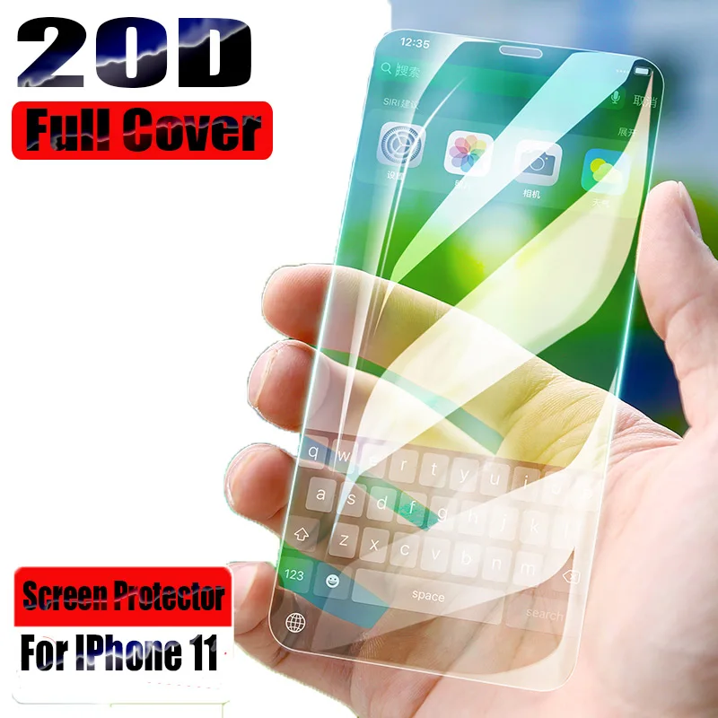 20D Защитное стекло для IPhone 11 Pro X XR XS Max защитное закаленное 8 7 6 6s Plus Полное |