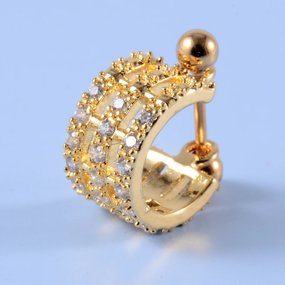 25PCS/Lot Ear Cartilage Ring Stainless Steel Barbell With Cz Hoop Tragus Cartilage Cuff piercing Helix Daith Rook Lobe Earrings