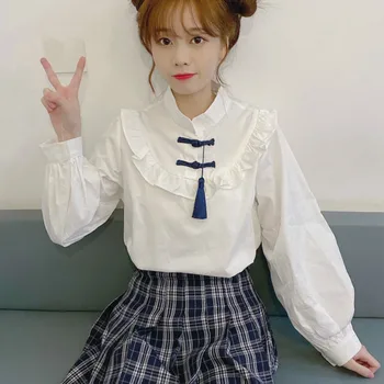 

cute women white shirts students loose white tops
