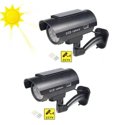 2 pçs/lote Simulação do Manequim Câmera Falso Home Indoor Segurança Vigilância CCTV Camera Bala de Energia Solar Ao Ar Livre LEVOU À Prova D' Água