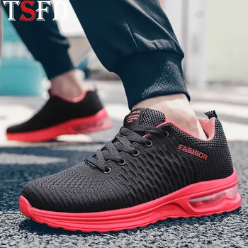 

Summer Men Shoes Sneakers Soft Lightweight Shoes Men Air Mesh Shoes Mens Casual Shoes Outdoor Red Low Top Air Cushion Shoes S17