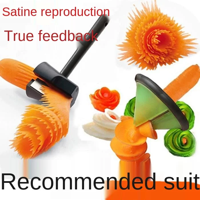 Stainless Steel Salad Curler Set Carrot and Cucumber Carving Knife Spiral Curling Grater Slicing Kitchen Accessories | Дом и сад