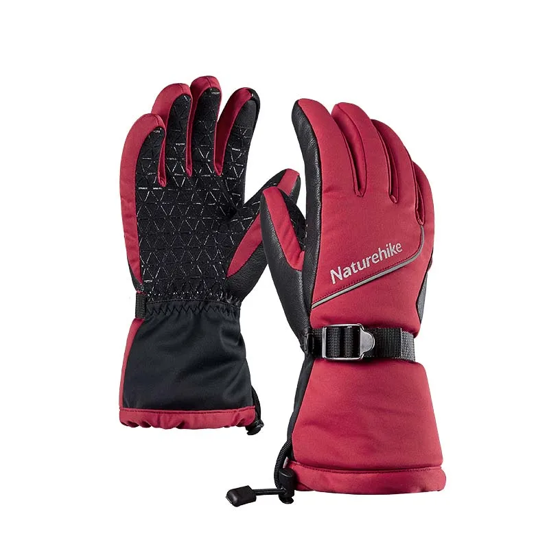 Dark Red Naturehike флисовые перчатки теплые зимние ветрозащитные лыжные перчатки женские мужские уличные водонепроницаемые перчатки - Цвет: Dark Red