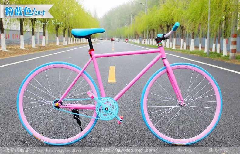 Excellent New X-front brand colorful carbon steel 26 inch fixed gear rear pedal brake bicicleta student bike road bicycle 17