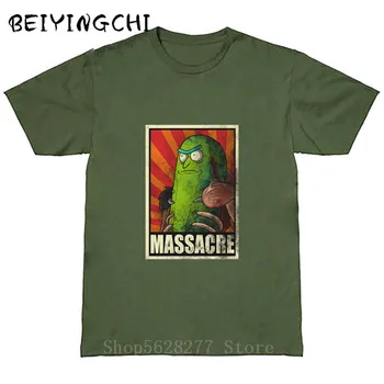 

TV show Cartoon Massacre pickle rick T Shirts men Ricka and morty tshirt Short Sleeve anime rick and morty T-shirts Hipster Tees