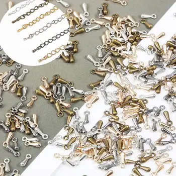 

100pcs/lots 2x7mm End Water Droplet Extension Chain End For DIY Necklace Bracelet Extension Jewelry Making Accessories
