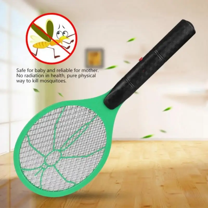 Electric Fly Mosquito Swatter Cordless Battery Powered Bug Zapper Racket Insects Killer 
