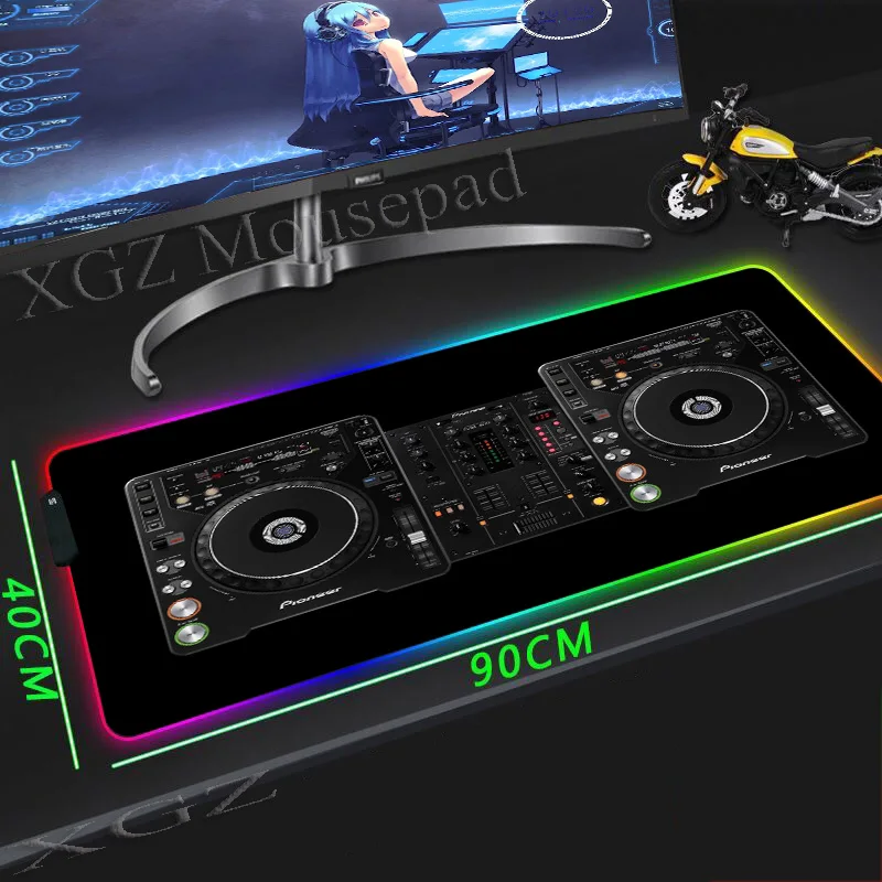 Большой игровой коврик для мыши XGZ с аниме диском RGB блокировка края компьютерная