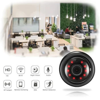 

IP Camera Mini Wifi Camera with Infrared Night Vision 2 Way Audio Motion Tracker for Home Security Baby Monitor V380