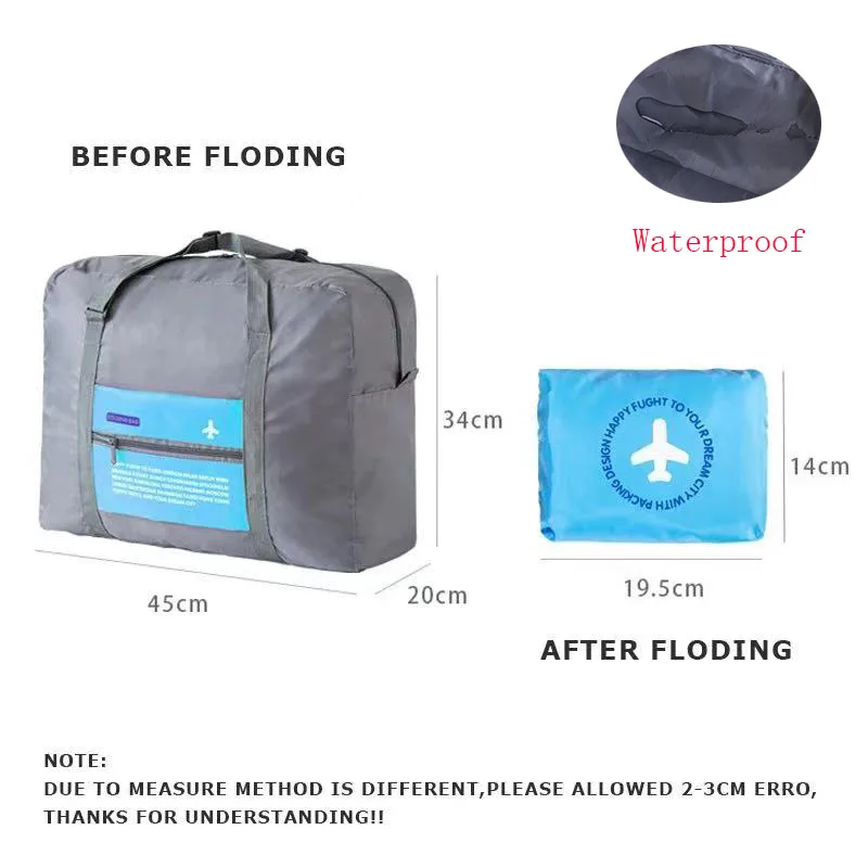 Wateproof Foldable Hand Travel Bag Unisex Suit Nylon Handbag Casual Organizer Aircraft Storage Bags Portable Small Luggage Bag storage bag travel bags canvas tote bag