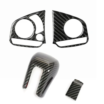 

Car Carbon Fiber Style Steering Wheel Button Panel Cover for Honda Civic 10Th 2016-2019 & Gear Shift Head Cover Trim