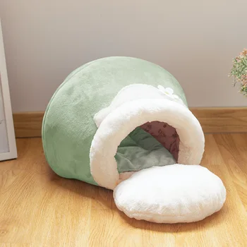 

Dog Cats Kennel Winter Warm 3 Ways to Use pet cat dog house kennel Honeypot shape small pet house luxury sofa dog