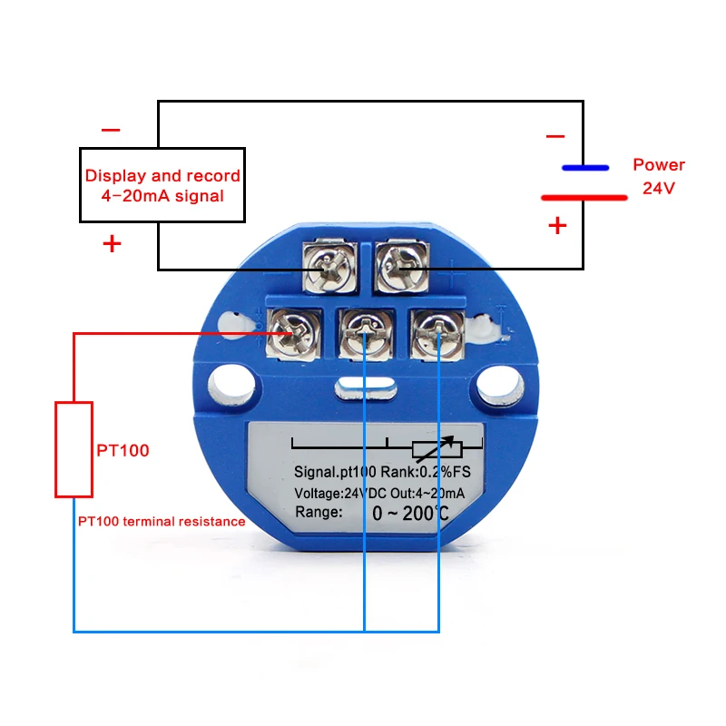 Capteur de Température, Capteur Isolé Module Transmetteur de Température  4-20MA RTD PT100 SBW (-50-100)