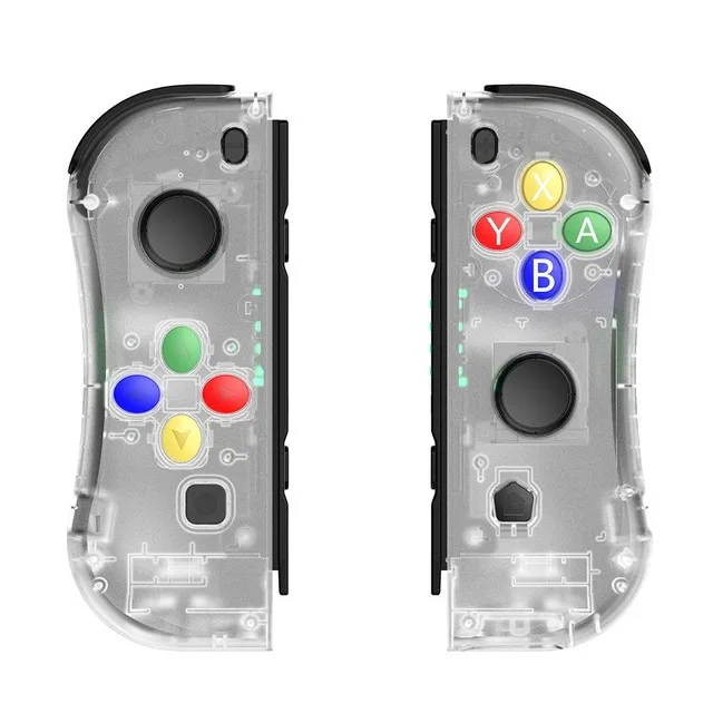 Прозрачный Геймпад светодиодный беспроводной Bluetooth джойстик для NS Switch консоли Joy-Con джойстик игровые контроллеры игровой коврик аксессуары для игр - Цвет: Прозрачный