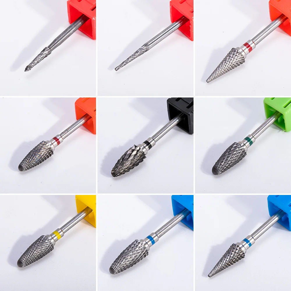 Cone Carbide Tungsten Nail Drill Bits Manicure Drill Milling Cutter Nail Files Buffer Art Equipment Accessory