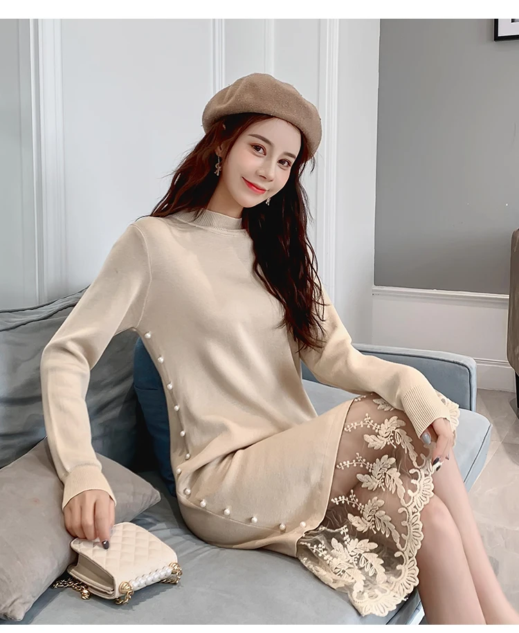 Korean, платье-свитер, вязаное платье модные женские вязаные платья, элегантные женские плиссированные свитера с высокой талией, платье осень, трикотажное платье зимние женские платья в винтажном стиле платье женское