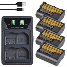 4x EN-EL15 EN-EL15C En EL15 EL15C Batterij + Lader Met Type-C Poort En Ingebouwde Kabel Voor nikon Z6, z7, D500, D600, D610, D750