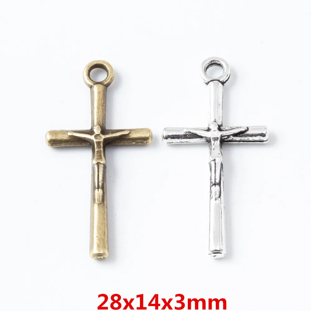 35 Pcs Vintage Zinc Alloy Charms Cross Pendant Diy Bracelet Necklace
