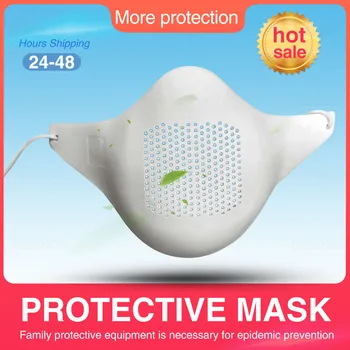 

Safety Mouth Breathable Respirator Soft Protective Face Mask Dust Anti Air pollution PM2.5 + 15pc Disposable Replaceable filters