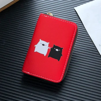 

APP BLOG Cute Black White Pigs Printing Credit ID Card Wallet Holder Case Business Women Driver License Bag For Documents 2019