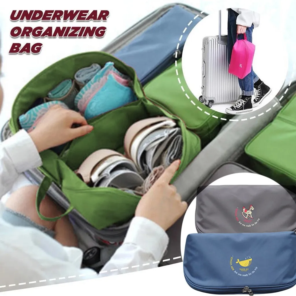 Waterproof Women Girl Portable Travel Bra Underwear Organizer Bag Storage Lingerie Cosmetic Makeup Toiletry Wash Case | Дом и сад