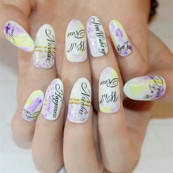 

3D English alphabet Slider for Nail Art Decorations Sticker Gold and silver Water Transfer Decal Leaves Girl Manicure DIY Tips