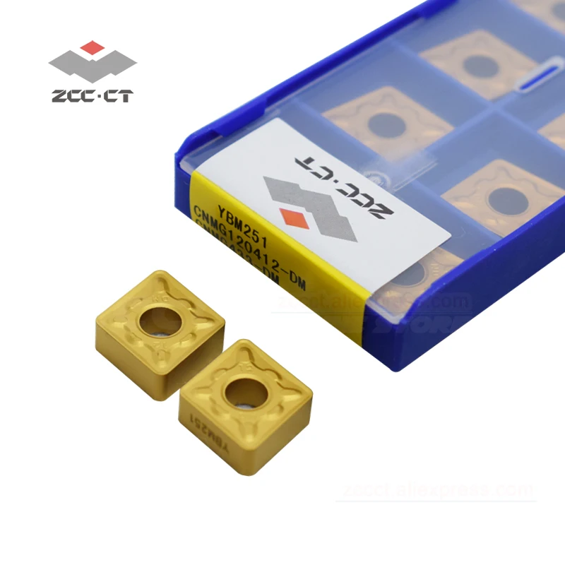 Набор пластин для токарного инструмента ZCC CNMG120412 DM YBM251 твердосплавные инструменты CNMG шероховатой резки из