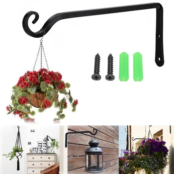 

10 Inch Wall Hanging Bracket Kit Outdoor Garden Plant Basket Hook Hanger Iron For Home Wall Living Room Decoration