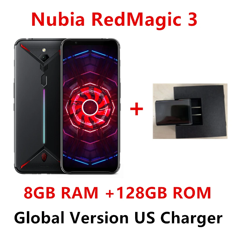 Глобальная версия Nubia Red Magic 3 8 ГБ 128 Гб мобильный телефон 6,6" Восьмиядерный процессор Snapdragon 855 передний 48MP задний 16MP 5000 мАч игровой телефон - Цвет: 8GB 128GB Black US