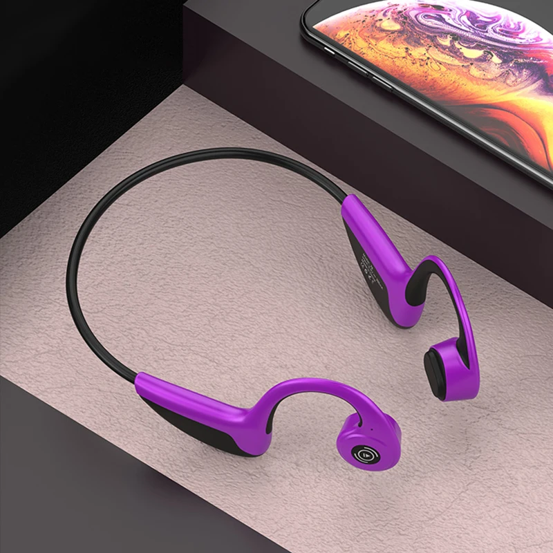 LIFLIE Z8 Bluetooth 5,0, беспроводные наушники, костная проводимость, уличная спортивная Гарнитура, устойчивое к поту, ультралегкие наушники для iPhone, Android, ПК - Цвет: Фиолетовый