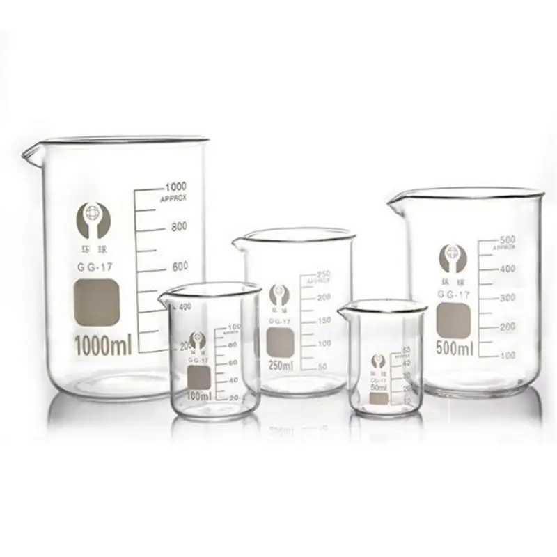 New 5ml,10ml,25ml,50ml,100ml,150ml,200ml,250ml,1000ml Pyrex Glass Beaker Borosilicate GG-17 Graduated Beakers — view 6