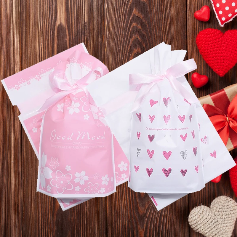 $1.4 5/10Pcs Wedding Candy Cookies Pack Bag New Year Gift Bag Xmas Santa Claus Gift  Biscuits Plastic Bags For Party Decor