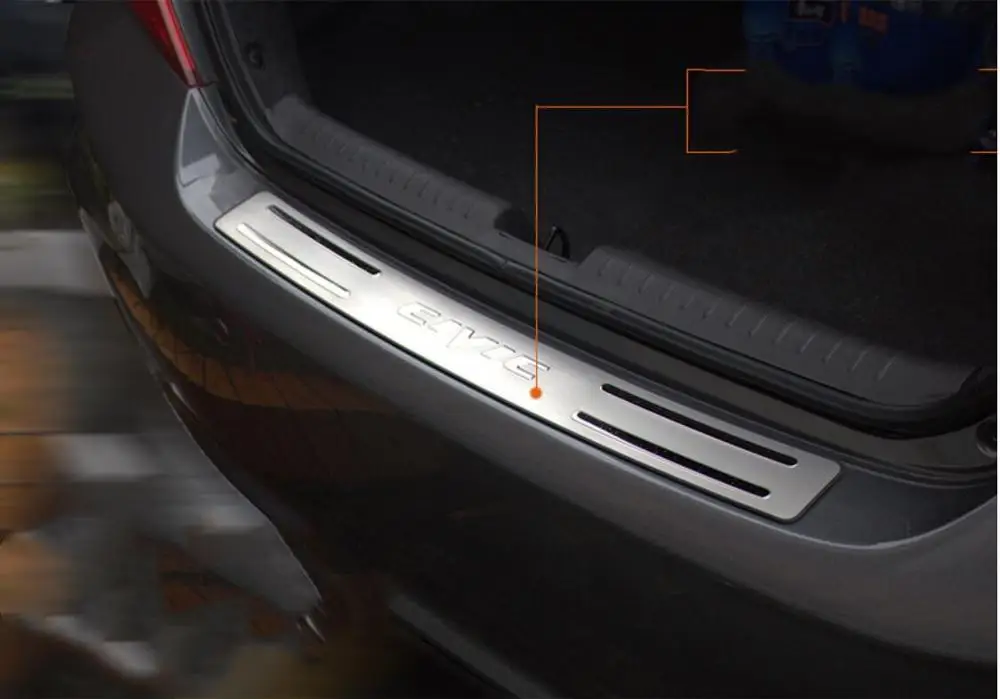 Для Honda Civic 9 поколение 2012- Нержавеющая сталь Задний бампер протектор Подоконник багажника рельефная пластина отделка сзади