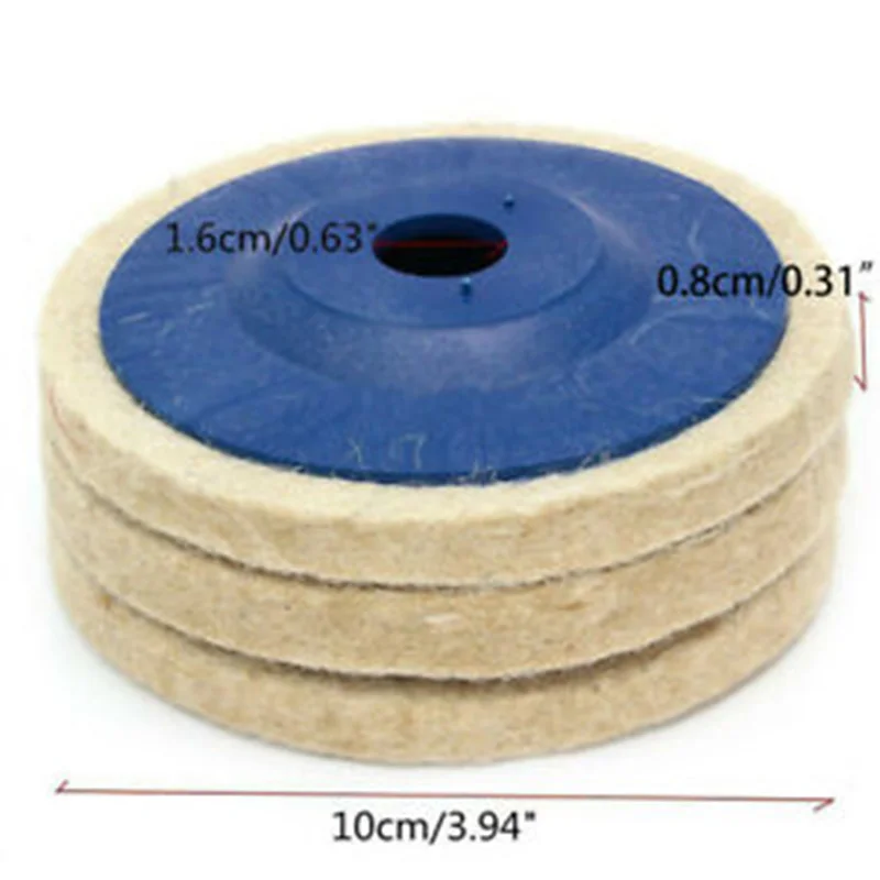 4 Inch Polishing Grinding Buffing Pads Replacement Wool Felt For Angle