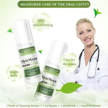 

60ml Tea Teeth Cleaning Mousse Oral Hygiene Serum Whiten Removes Plaque Bleaching Stain Dental Tooth Toothpaste Tools D1U4