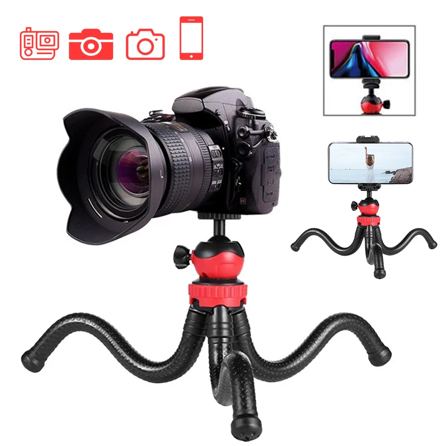 MAMEN-trípode Flexible de viaje con forma de pulpo para Smartphone DSLR, SLR, Vlog, para cámara, iPhone, Huawei, portátil, 5 en 1