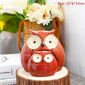 

European-style Creative Color Ceramic Crafts Cartoon Owl Figurines 4 Style Mini Combination Home Decoration Accessorise A848