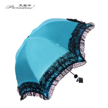 

Lace Umbrella Women Folding High Quality Light Portable Parasol Girl Sun or Rain Fashion Paradise Brand UV Protection Paraguas