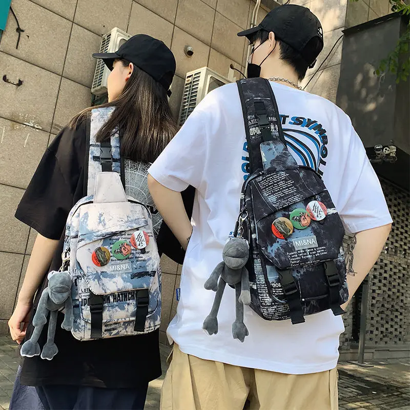 

Trendy Brand Crossbody Bag Fashion Trend Large Capacity Mens Chest Bags Casual Student 2022 New Japanese Shoulder Small Backpack
