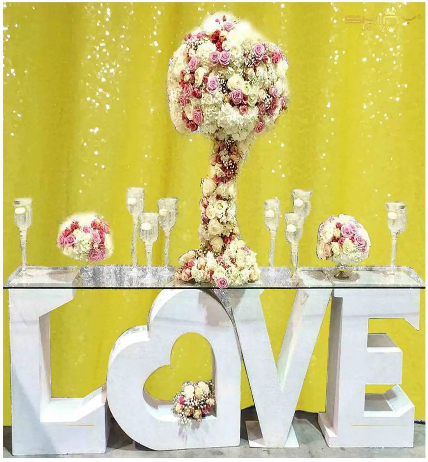 

Shinybauty Prom Backdrop Yellow Party Decoration Wall Photo Booth Stand Sequin Curtains For Windows-M190810