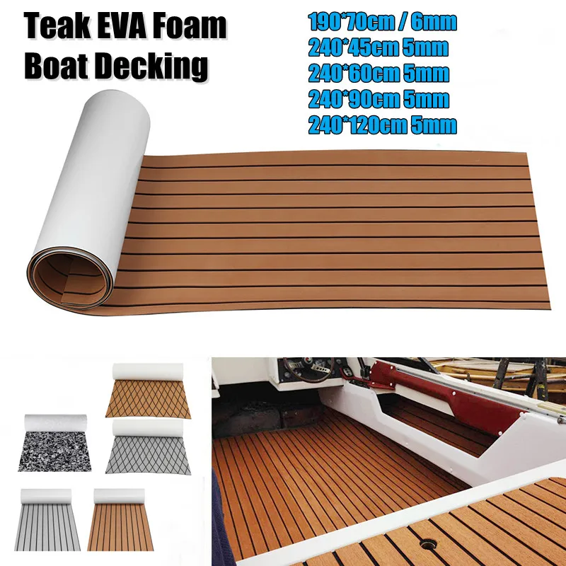 2400x600x5mm Eva Foam Faux Teak Decking Sheet Marine Boat Flooring Pad