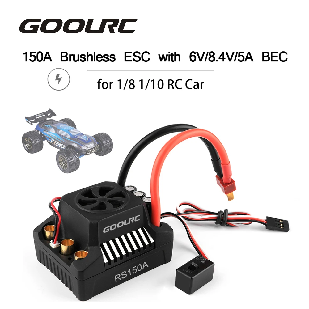 

GoolRC Original 80/120A/150A Brushless ESC Electric Speed Controller 6.0V/8.4V/5A BEC for 1/8 1/10 RC Truck Off-road Car RC Part