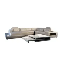 Современный дизайн белый кожаный диван для гостиной