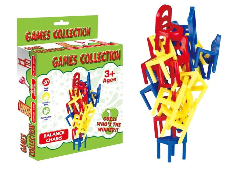 

Children Balance Folding Chair Stool Jenga Parent And Child Party Educational Desktop Fun Games Bricks Pro