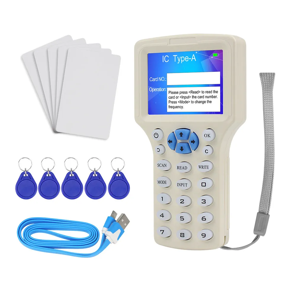 10 Frequency NFC Smart Card Reader Writer RFID Copier Duplicator 