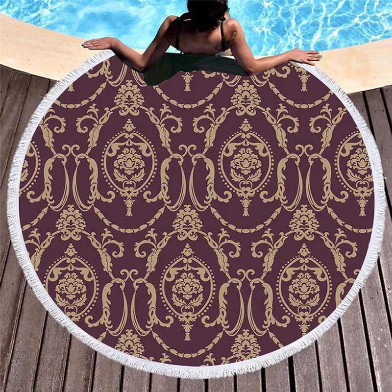 2021 New Beach leisure resort creative swimming towel Microfiber Bath Towels yoga mat shawl bandage round  beach towel