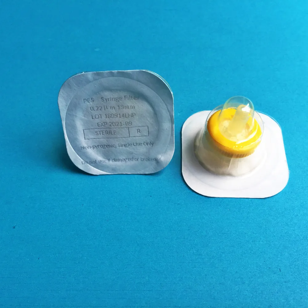 

Sterile Syringe Filter PES 13mm Injector Needle PES Membrane Needle Filter Sterile Filtration 100pcs/pk
