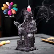 Креативная керамическая кружка в форме черепа Мужская курильница для благовоний горелка пиратский ладан держатель для Рожков водопад курильница домашний декор Будды+ 10 шт. конусов