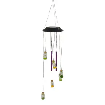 

1 Pc Solar Wind Chime Light Hanging Colorful Flashing Glass Bottle Decoration Landscape Lamp Garden Light For Outdoor Yard