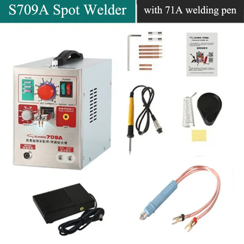 

2 sets pcs SUNKKO 709A with HB-71A welding pen Battery Spot Welder LED Light Pulse 1.9KW For 18650 Lithium Battery Pack